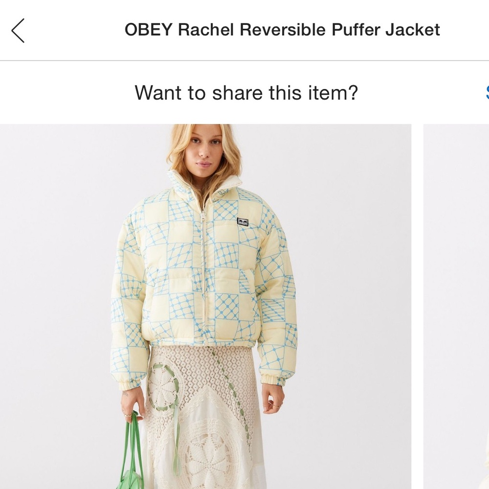 Obey rachel reversible puffer jacket RARE NWOT - Picture 10 of 11